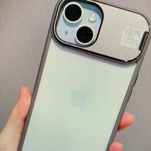 Apple iPhone with Dual Camera and Gray Case